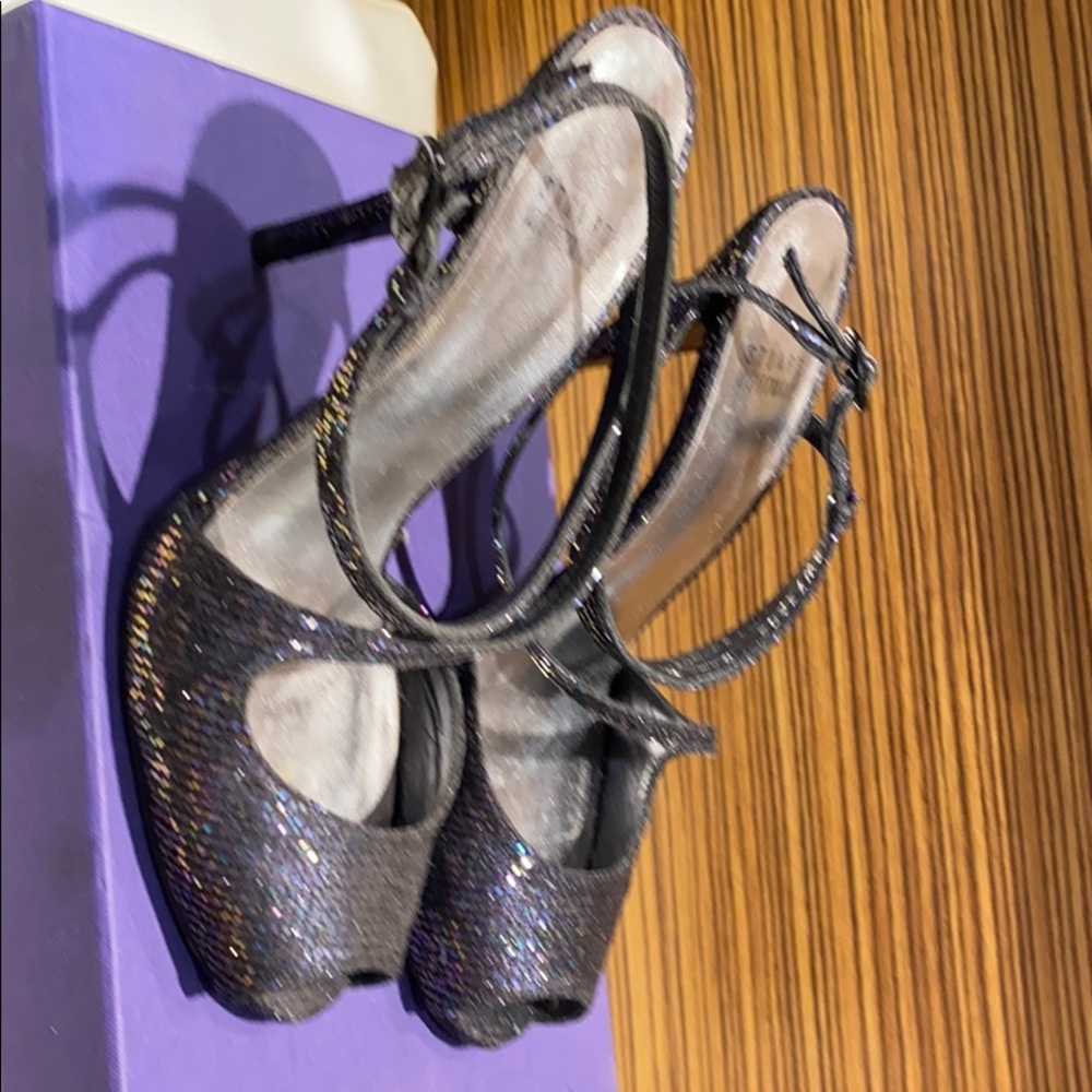 Stuart Weitzman Multi Iris Glitter Heels Size 8 - image 1
